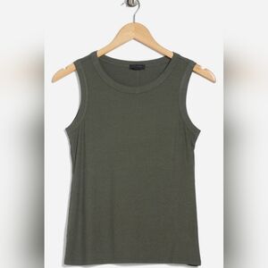 HALOGEN Fitted Rib Tank Top, Size XS